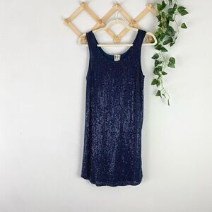 HAUTE HIPPIE Sequin Tank Dress Blue Size XS EUC U650
